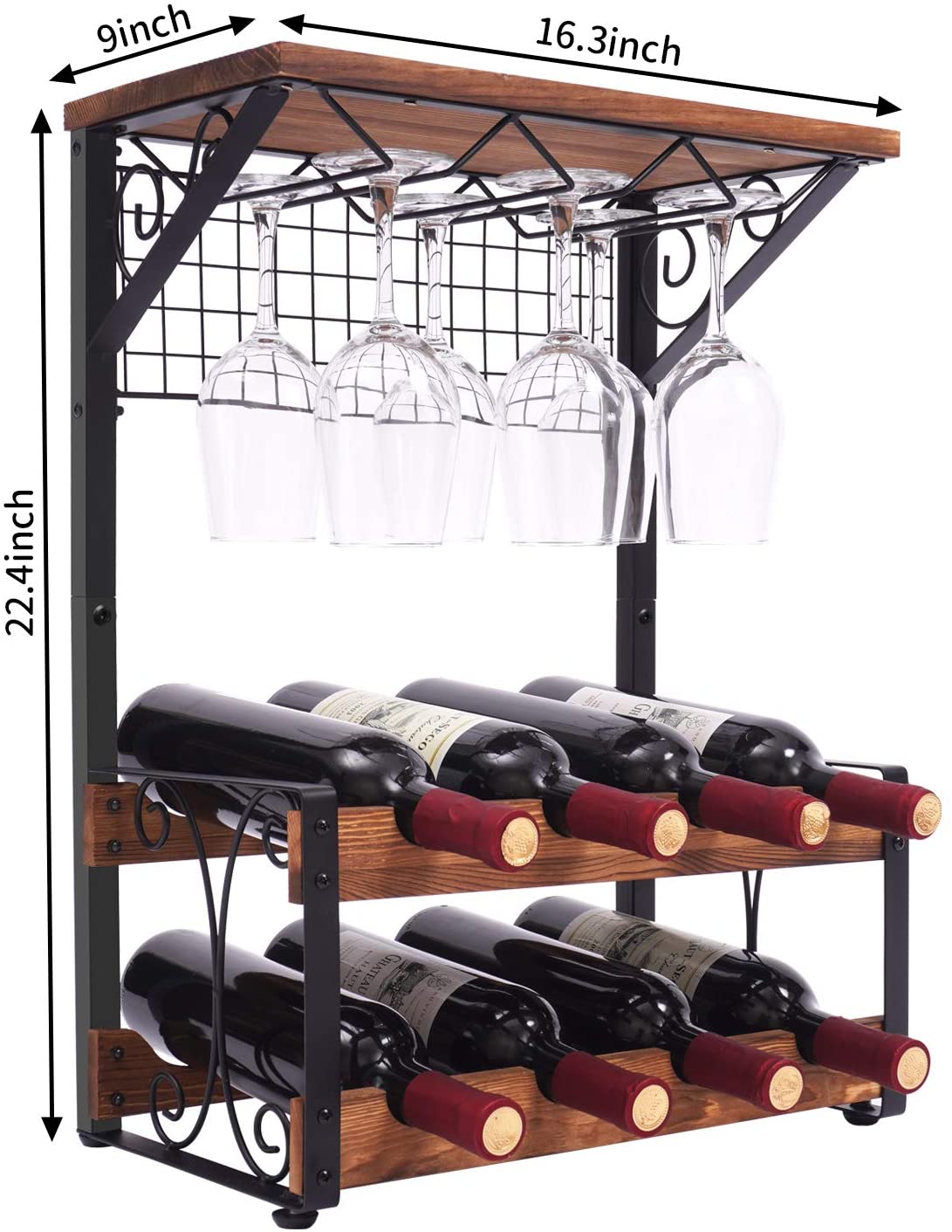 9 inch wine discount rack